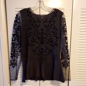 INC velvet lace Top